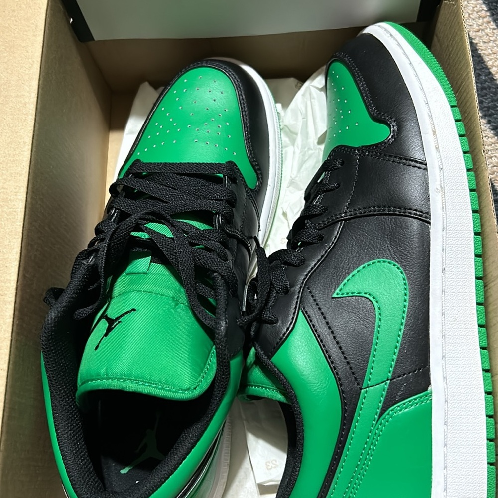 Black and green Jordan lows excellent condition.